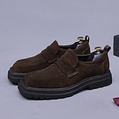 halpa Ensiluokkaiset nahkaiset loaferit-miesten naudannahkaiset mokkanahkaiset loaferit - klassiset business-rennot slip-on-pukukengät toimisto- ja juhlakäyttöön