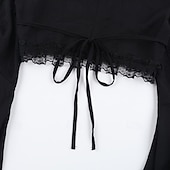 お買い得  トップス-ゴシック クロップトップ シュラッグトップ ベル 魔女 モーティシア・アダムス レース 仮装 女性用 ファンタジー ハロウィーン カーニバル 性能 パーティー 大人 上着