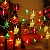 abordables Lumières d&#039;Halloween-Guirlande lumineuse LED Halloween araignée citrouille chauve-souris 1,5 m 10 LED alimentée par batterie fête d&#039;Halloween balcon jardin porche chambre décoration intérieure extérieure