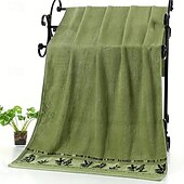 abordables Accessoires pour salle de bains-Serviette de bain 70 x 140 cm (27,5&quot; x 55,1&quot;), serviette en fibre légère et douce à séchage rapide avec motif en bambou, serviette de salle de bain moderne et très absorbante pour hôtel