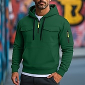 economico Felpa Tattica-Per uomo Felpa con cappuccio Felpa con cappuccio a zip intera Felpa con cappuccio in pile Felpa con cappuccio tattica Nero Bianco Verde militare Rosso Borgogna Con Cappuccio Semplice Cerniera Tasca