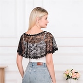 Недорогие накидка шаль-Обертывания матери Элегантный стиль Защита от солнца С короткими рукавами Кружева Свадебные накидки С Кружева Назначение Официальные Лето