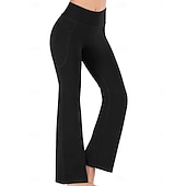 abordables Leggings lisos-Mujer Polainas Activo Moda Básico Longitud total Alta cintura Color sólido Transpirabilidad Suave Cómodo Elástico Vino Negro Azul Marino Gris Otoño Invierno Ajuste regular