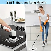 Brosse de nettoyage de douche à brosse rotative électrique avec 7 têtes de brosse remplaçables et brosse électrique sans fil à long manche amovible adaptée aux carreaux de baignoire abordables appareils électroménagers-Brosse de nettoyage de douche à brosse rotative électrique avec 7 têtes de brosse remplaçables et brosse électrique sans fil à long manche amovible adaptée aux carreaux de baignoire