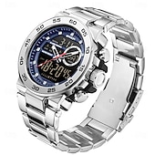 abordables Montres numériques-Sanda 6296 Montre à quartz électronique pour homme, résistante aux chocs, étanche, lumineuse, calendrier, numérique, décontractée