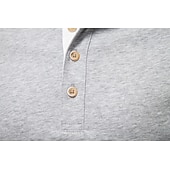 abordables T-shirts et débardeurs élites pour hommes-Homme Chemise en coton manche longue Couleur Pleine Frais Quotidien Occasionnel Boutons Henley École Entraînement Extérieur Toutes saisons Gris foncé Blanche Bleu T-shirt Henley