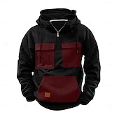economico Felpa Tattica-Per uomo Felpa con cappuccio Felpa con cappuccio e zip corta Felpa con cappuccio tattica Rosso Blu Viola Verde Cachi Con Cappuccio Semplice Cerniera Blocco di colore Sport &amp; Outdoor Casuale Quotidiano