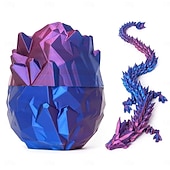 Недорогие Скульптуры-Набор из 12-дюймовых 3D-напечатанных яиц дракона, пасхальные яйца, мифические яйца дракона с драконом внутри, фантазийный коллекционный декор для детей и взрослых, идеальный подарок на Пасху или день