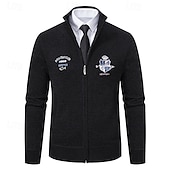 preiswerte Herren Strickjacke-Herren Pullover Kleid Pullover Strickjacke Reißverschluss-Pullover Strickpullover Gerippt Stricken Normale Oberteile Gestrickt Gerippt Einfach Stehkragen Mode Schals Lässig Alltagskleidung Bekleidung