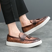 preiswerte Freizeit-Loafer-Braune Herren-Loafer mit Krokodilmuster und Quasten – luxuriöse Slipper für Business, Abendpartys und formelle Anlässe