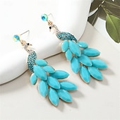 abordables Boucles d&#039;oreilles-Boucle d&#039;Oreille Créoles Le style rétro Poire Goutte ancien Mode Déclaration Des boucles d&#039;oreilles Bijoux Rose foncé / Turquoise / Rose clair Pour Mariage Soirée Fête 1 Paire