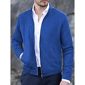 preiswerte Lässige Jacken-Herren Freizeitjacke Alltagstauglich Verschleißfest Wasserdicht Basic Frühling &amp; Herbst Einfarbig Lässig Oberbekleidung Stehkragen Regulär Schwarz Königliches Blau Armeegrün Dunkelkaffee Dunkelgray