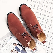 abordables Bottines-Bottines chukka en similicuir marron pour homme avec fermeture à lacets, bottines décontractées pour un usage quotidien, professionnel et semi-formel