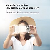 abordables Accessoires pour caméra de téléphone portable-Lampe vidéo LED 1200 Ah rechargeable et portable, éclairage pour appareil photo, 3 effets lumineux, pour vlogging, selfie
