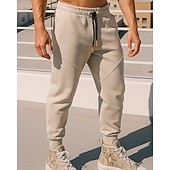 billige Løpebukser og tights-Herre Sportsjoggebukser Treningsbukser Snorer Høy Midje Bunner Treningssenter treningsklær Trening Vår Høst Pustende Trene Jogge Løp Sports Sportsklær Ensfarget Mørkegrå Svart Lysegrå