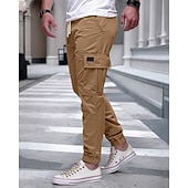 cheap Cargo Pants-Men's Cargo Pants Joggers Trousers Drawstring Elastic Waist Multi Pocket Plain Wearable Outdoor Daily Camping &amp; Hiking Fashion Classic Black Yellow