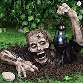 levne Novinky-1 ks halloweenská socha zombie lucerna plazící se hororová dekorace zahradní strašidelná světla atmosféra dekorace se světelnými ornamenty