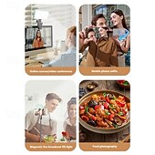 abordables Accessoires pour caméra de téléphone portable-Lampe vidéo LED 1200 Ah rechargeable et portable, éclairage pour appareil photo, 3 effets lumineux, pour vlogging, selfie