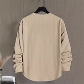billiga Basic sweatshirts-Herr Tröja Vit Rund hals Slät Jacquard Dagligen Sport &amp; Utomhus Helgdag Polyester Streetwear Grundläggande Ledigt Vår Höst Kläder Pull Tröjor Långärmad