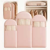 abordables Sac à Vêtements &amp; Housse-Ensemble de 3 sacs à vêtements suspendus peu encombrants avec fermeture éclair à compression automatique, housse anti-poussière pour manteaux, doudounes, organisateur de vêtements de placard avec