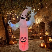 economico Halloween all&#039;Aperto-1 lampada gonfiabile da 2,4 m/8 piedi con striscia luminosa bianca a forma di fiamma per Halloween, modello ad aria, per interni ed esterni, cortile, giardino, prato, atmosfera di festa, spina