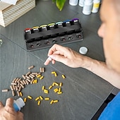 cheap Office Storage-Weekly Pill Organizer Daily Case Holder Storage Box 7 Days Travel Pill Box Large Medicine Pill Case Container for Daily Medication Vitamin Supplement Fish Oil