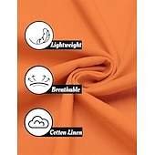 economico Strada-Per uomo Camicia di lino Camicia con colletto alla coreana Camicia popover Camicia casual Camicia da Spiaggia Semplice Vacanza Camicia hawaiana Nero Bianco Rosa Arancione Manica Lunga Henley