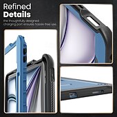 رخيصةأون جراب آيباد-لوح أغط / كفرات من أجل Apple آيباد إير 11 بوصة (2024) آيباد إير 13 بوصة (2024) آيباد برو 13 بوصة (2024) iPad Pro مقاس 11 بوصة 4 محمول مع حامل مع مسند قابل للتعديل درع TPU الكمبيوتر الشخصي