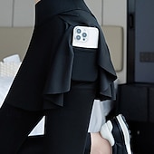 お買い得  プレーンレギンス-女性用 レギンス スコート 心地よいレギンス カジュアル アスレチック 全長 ハイライズ 平織り 弾性ウエスト 快適 ストリート 祝日 デイリーウェア ブラック ライトグレー 秋 レギュラー
