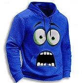 economico Pattern 3D-Per uomo 3D Felpa con Cappuccio Felpa Gotico Girocollo Feste Regalo Abbigliamento casual alla moda Rosso Blu Coulisse Autunno Inverno progettista