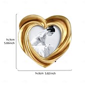 cheap Picture Frames-Gold Cream Heart-Shaped Embossed Resin Photo Frame – Warm Home Décor for Family Photos &amp; Photography Props