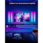 billiga Smart dekorativa lampor-Glide-vägglampor 6 st, RGB LED-lampa, smart spellampa som fungerar med Alexa och Google Assistant, RGB-ljusramp, LED-vägglampor för sovrum
