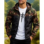 preiswerte Wasserdichte Jacken-Herren Windjacke Softshelljacke Wanderjacke Außen Wasserdicht Winddicht Wanderoutfits Wanderbekleidung Frühling Herbst Oberteil Camping / Wandern / Höhlenforschung Laufen Tarnung Armeegrün Rot Blau