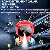 abordables Colgantes y ornamentos para coche-Ambientador inteligente para coche con robot, diseño de carga USB, cuatro configuraciones de intensidad de fragancia, accesorio ideal para coche y regalo perfecto.