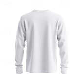 levne základní trička-Pánské Tričko Tričko Henley Trička Tričko Top Dlouhý rukáv Henley Jaro Podzim Bez vzoru Módní Designové Základní Knoflíky Dovolená ulice Jdeme ven Bílá Top tričko pro muže