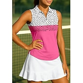  Γυναικεία Γεωμετρικό Πουά Μπλούζες Αθλητικό πουκάμισο Φανέλα POLO Πουκάμισο τένις Αμάνικο Φερμουάρ Λουλουδάτο UPF50+ Ανθεκτικό στην υπεριώδη ακτινοβολία Υψηλή Ελαστικότητα Ύγρανση Αναπνέει