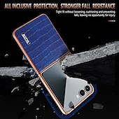お買い得  サムスン用ケース-電話 ケース 用途 サムスンのギャラクシー Zフリップ7 Zフリップ6 Z Flip 5 Z Flip 4 バックカバー 耐衝撃 レトロ風 TPU PUレザー