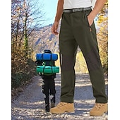 cheap Bottoms-Men's Hiking Pants Trousers Patchwork Summer Spring Autumn / Fall Outdoor Tailored Fit Waterproof Windproof Zipper Pocket Comfortable Bottoms Full Length Elastic Waist Zipper Pocket Dark Grey Black