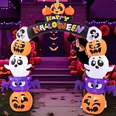 levne Halloween venku-1 ks 2,5 m/8 stop halloweenská dýně, duch, svítící nafukovací vzduchový model, oblouky, dveře do dvora, vstupní dveře, verandy, trávník, párty, halloweenská atmosféra, dekorativní světla, zástrčka