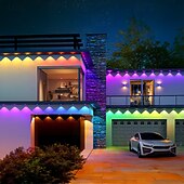 halpa Jouluvalot-Ulkovalot, rgb, älykkäät led-räystäsvalot kaukosäätimellä, IP67-vedenpitävä, jouluun ja kaikkiin juhlakoristeisiin, päivä- ja korostusvalaistukseen, katto- ja puutarhavalaistukseen