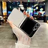 お買い得  サムスン用ケース-電話 ケース 用途 サムスンのギャラクシー Zフリップ7 Zフリップ6 Z Flip 5 バックカバー ストラップ付き ワイヤレス充電をサポート 耐衝撃 レトロ風 PC