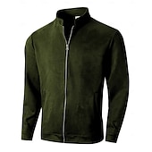 preiswerte Lässige Jacken-Herren Freizeitjacke Alltagstauglich Verschleißfest Wasserdicht Basic Frühling &amp; Herbst Einfarbig Lässig Oberbekleidung Stehkragen Regulär Schwarz Königliches Blau Armeegrün Dunkelkaffee Dunkelgray