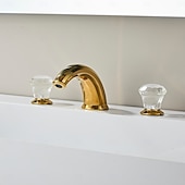 economico Rubinetti per lavandino bagno-Rubinetto per lavabo - Classico Galvanizzato Montaggio esterno Due maniglie tre foriBath Taps