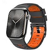 olcso Apple óraszíjak-sportszíj, kompatibilis az Apple Watch 42mm 44mm 45mm 49mm-es szíjával, strapabíró, kétszínű fémkapocsos szilikon szíj, csere csuklópánt az iWatch Ultra 2 sorozathoz, 9, 8, 7, SE, 6, 5, 4, SE-hez