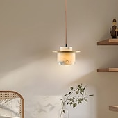 お買い得  シリンダーデザイン-芸術的な大理石の球体ペンダントライト、木製の温白色ライト、E29調節可能なチェーン