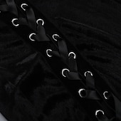 abordables Vestidos-Gótico Maxi Vestidos Sin Mangas Bruja Vampiros Acordonado Terciopelo correa de espagueti Cruz Disfraz Mujer Fantasía Víspera de Todos los Santos Carnaval Rendimiento Fiesta Adultos Vestido