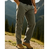 preiswerte Unterteile-Herren Cargohosen Wanderhosen Frühling Herbst Außen Normale Passform Wasserdicht Winddicht Unterteile Tasche Schwarz Armeegrün Baumwolle Camping / Wandern Laufen S M L XL XXL