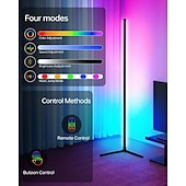 baratos Candeeiros &amp; Vidros de Abajur-Luminária de canto de chão, pacote com 1, luminária de canto LED RGB com controle remoto, luz ambiente que muda de cor com 16 milhões de cores DIY para quarto, sala de estar e sala de jogos