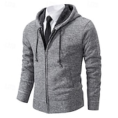 preiswerte Herren Strickjacke-Herren Pullover Kleid Pullover Strickjacke Reißverschluss-Pullover Strickpullover Gerippt Stricken Normale Oberteile Gestrickt Gerippt Einfach Mit Kapuze Mode Schals Lässig Alltagskleidung Bekleidung