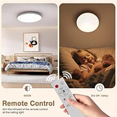 cheap Smart Home Lights-Smart LED Ceiling Light WiFi, RGB Flush Mount Ceiling Light Fixture, 16 Million DIY Colors, Compatible with Alexa Google Home, 2700K-6500K Ceiling Lights for Bedroom Living Room